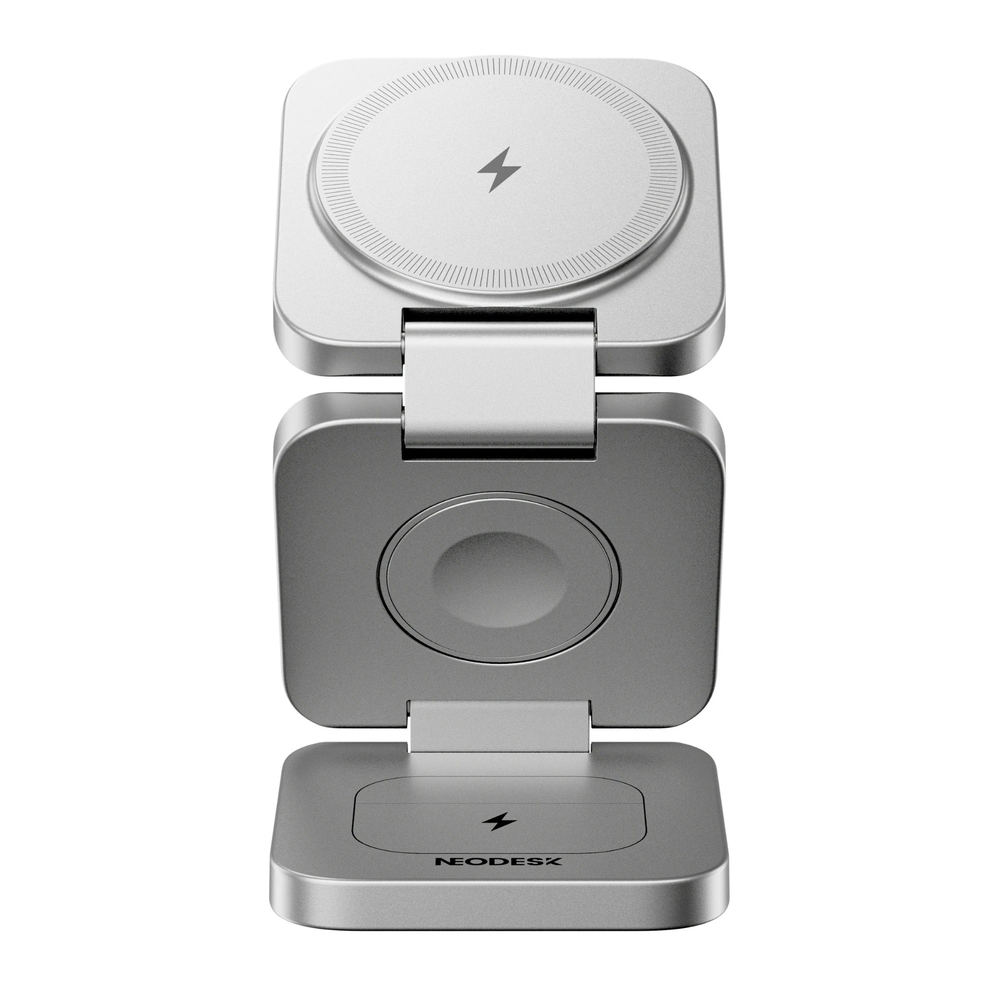 Portable 3-in-1 Wireless Charger Galactic Gray - Front View
