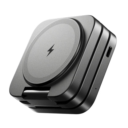 Portable 3-in-1 Wireless Charger Space Gray - Folded View