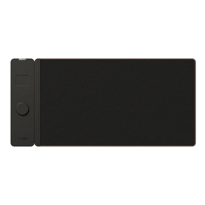 Premium Material Detail of NeoDesk Midnight Black Leather Wireless Charging Desk Mat