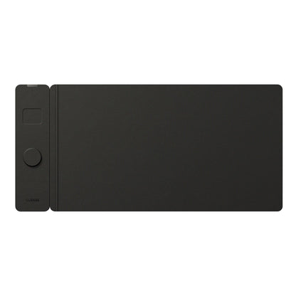 NeoDesk Midnight Black Leather Dual-Layer Wireless Charging Desk Mat - Front View